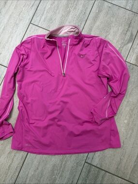 Nike Magenta Dri-FIT Quarter-Zip Pullover